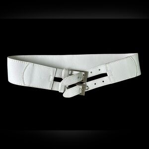 BRAVE White Leather Belt